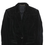 GUCCI Womens Black Velvet Blazer Jacket XS Polyester Button Closure Classic