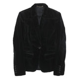 GUCCI Womens Black Velvet Blazer Jacket XS Polyester Button Closure Classic