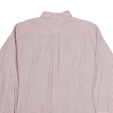 TOMMY HILFIGER Mens Red & White Stripe Shirt XL Button Down Collar Classic Fit