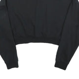 NIKE Womens Black 1/4 Zip Sweatshirt S Cropped Cotton Blend Pullover