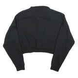 NIKE Womens Black 1/4 Zip Sweatshirt S Cropped Cotton Blend Pullover
