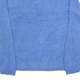 CHAPS Mens Blue Patterned Pullover Jumper V-Neck Basic Knit M Cotton Ribbed