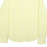 JOSEPH HOMME Mens Yellow & White Striped Shirt M Classic Cotton Blend Long