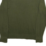 TOMMY HILFIGER Mens Green Cotton Blend Plain Crew Neck Basic Knit Jumper M