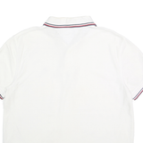 TOMMY HILFIGER Mens White Polo Shirt L Cotton Short Sleeve Logo Casual Basic