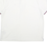 TOMMY HILFIGER Mens White Polo Shirt L Cotton Short Sleeve Logo Casual Basic