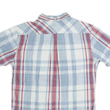 LEVI'S Mens Blue & Red Check Shirt S Cotton Button Short Sleeve Casual