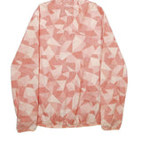 COLUMBIA Womens Pink & Cream Geometric Polyester Hooded Jacket L Zip Outdoor