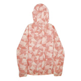 COLUMBIA Womens Pink & Cream Geometric Polyester Hooded Jacket L Zip Outdoor