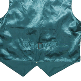 CITYLIFE Womens Teal Leather Button Waistcoat S Suede Star Pattern Elegant