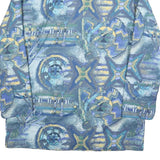 FUCHS & SCHMITT Womens Blue Button Jacket L Polyester Blend Abstract Print