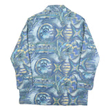 FUCHS & SCHMITT Womens Blue Button Jacket L Polyester Blend Abstract Print