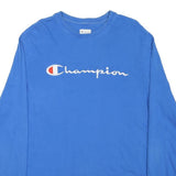 CHAMPION Mens Blue Long Sleeve Crew Neck Logo Embroidered T-Shirt M