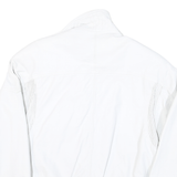 Womens White Leather Zip Jacket M Woven Classic Stylish Comfortable