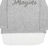 CANDA Womens Grey Jumper Plain Crew Neck Basic Knit S Fashion Casual Layered