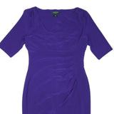 LAUREN RALPH LAUREN Womens Purple Day Polyester Blend Sheath Dress UK 8 Elegant