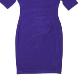 LAUREN RALPH LAUREN Womens Purple Day Polyester Blend Sheath Dress UK 8 Elegant