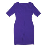 LAUREN RALPH LAUREN Womens Purple Day Polyester Blend Sheath Dress UK 8 Elegant
