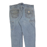 CARHARTT Mens Jeans Blue Cotton Blend Regular Straight Zip W38 L34 Workwear