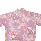 COTTON TOWN Mens Pink Pattern XL Short Sleeve Cotton Blend Shirt Relaxed Fit