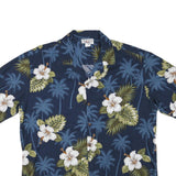 PACIFIC LEGEND Mens Blue Floral Hawaiian Shirt XL Cotton Blend Tropical Pattern
