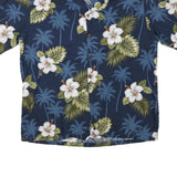 PACIFIC LEGEND Mens Blue Floral Hawaiian Shirt XL Cotton Blend Tropical Pattern