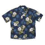 PACIFIC LEGEND Mens Blue Floral Hawaiian Shirt XL Cotton Blend Tropical Pattern