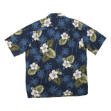 PACIFIC LEGEND Mens Blue Floral Hawaiian Shirt XL Cotton Blend Tropical Pattern