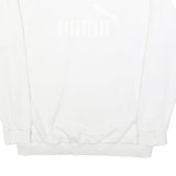 PUMA Womens White Cotton Blend Crew Neck UK 16 Sweatshirt Casual Sport