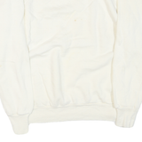 Womens White Crew Neck Pullover Sweatshirt Plain Casual Comfort M Long Sleeve