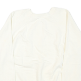 Womens White Crew Neck Pullover Sweatshirt Plain Casual Comfort M Long Sleeve