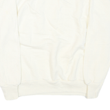 Womens White Crew Neck Pullover Sweatshirt Plain Casual Comfort M Long Sleeve