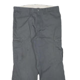 DICKIES Mens Cotton Blend Grey Regular Cargo Trousers W34 L28 Workwear Zip