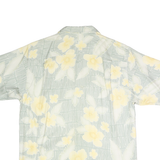 TOMMY BAHAMA Mens Pale Green & Yellow Floral Silk Shirt S Summer Resort Casual