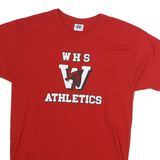 RUSSELL ATHLETIC Mens Red WHS Athletics Graphic T-Shirt S Short Sleeve Crew Neck