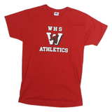 RUSSELL ATHLETIC Mens Red WHS Athletics Graphic T-Shirt S Short Sleeve Crew Neck