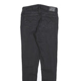 LEVI'S 711 Womens Slim Black Denim Raw W28 L32 Skinny Stretch Jeans