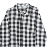 CITY LIFE Mens Black & White Check Shirt M Casual Cotton Blend Long Sleeve