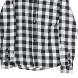 CITY LIFE Mens Black & White Check Shirt M Casual Cotton Blend Long Sleeve