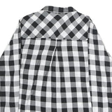 CITY LIFE Mens Black & White Check Shirt M Casual Cotton Blend Long Sleeve