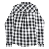 CITY LIFE Mens Black & White Check Shirt M Casual Cotton Blend Long Sleeve
