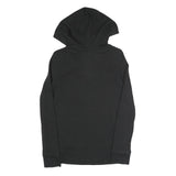ADIDAS Womens Black Hoodie UK 6 Cotton Blend Pullover Large Logo Hooded