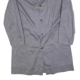 SANFOR Mens Grey Cotton Button Jacket L Plain Classic Workwear Long Sleeve