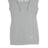 NIKE Womens Grey Hoodie Dress Cotton Sleeveless Mid Length M Sportswear Casual