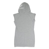NIKE Womens Grey Hoodie Dress Cotton Sleeveless Mid Length M Sportswear Casual