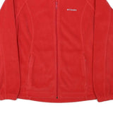 COLUMBIA Womens Red Zip Jacket L Polyester Blend Plain Outdoor Casual Warm
