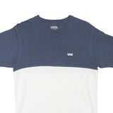 VANS Mens Blue & White Modern T-Shirt S Short Sleeve Crew Neck Cotton Blend