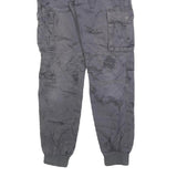 CHAPTER Boys Cotton Blend Grey Slim Drawstring Cargo Trousers W26 L30 Casual