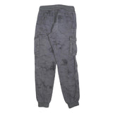 CHAPTER Boys Cotton Blend Grey Slim Drawstring Cargo Trousers W26 L30 Casual