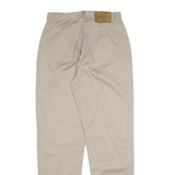 TOMMY HILFIGER Womens Cotton Beige Regular Leg Trousers W27 L32 Classic Zip